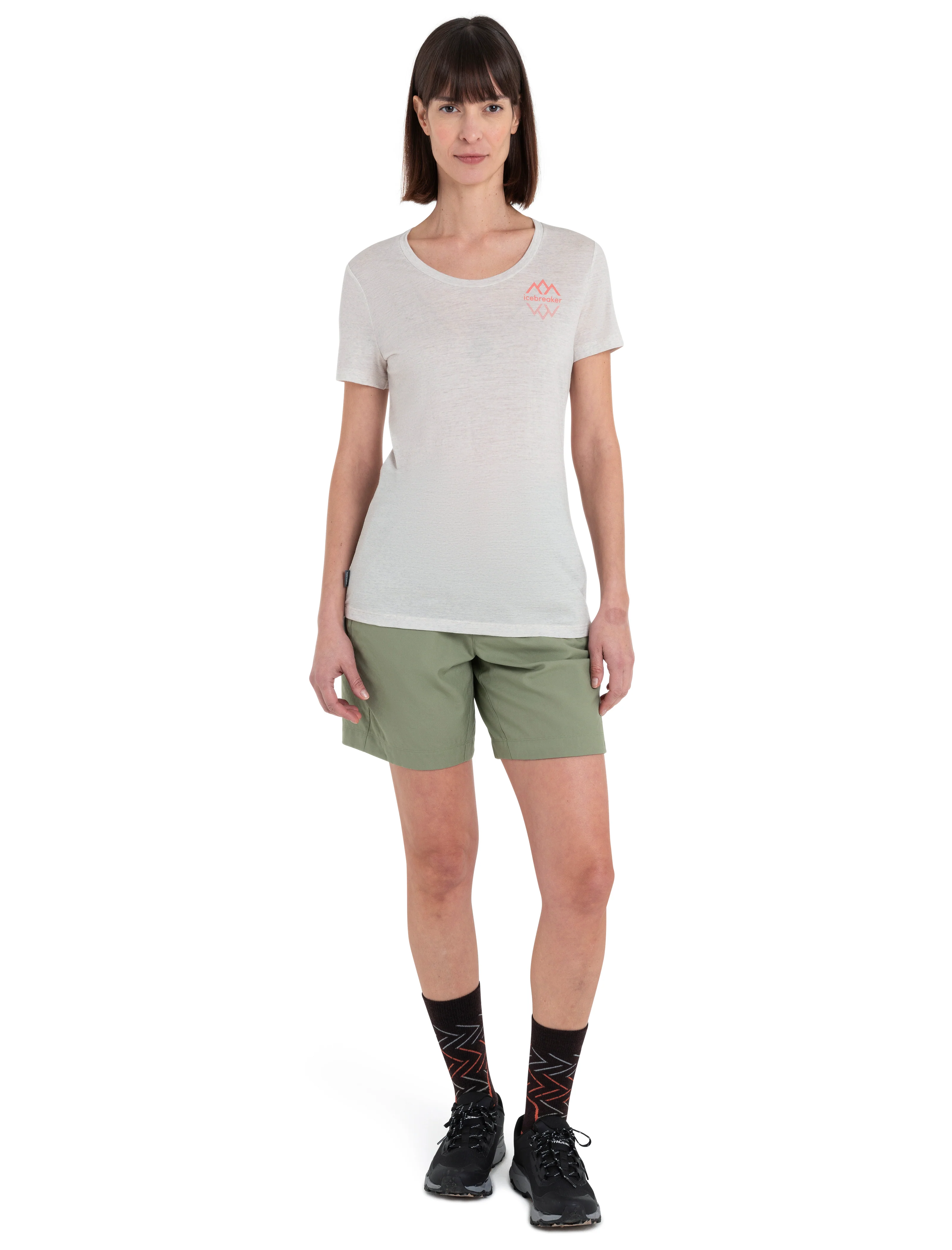 Women's Merino 150 Tech Lite Short Sleeve Scoop T-Shirt Icebreaker Logo Reflections - Image 3