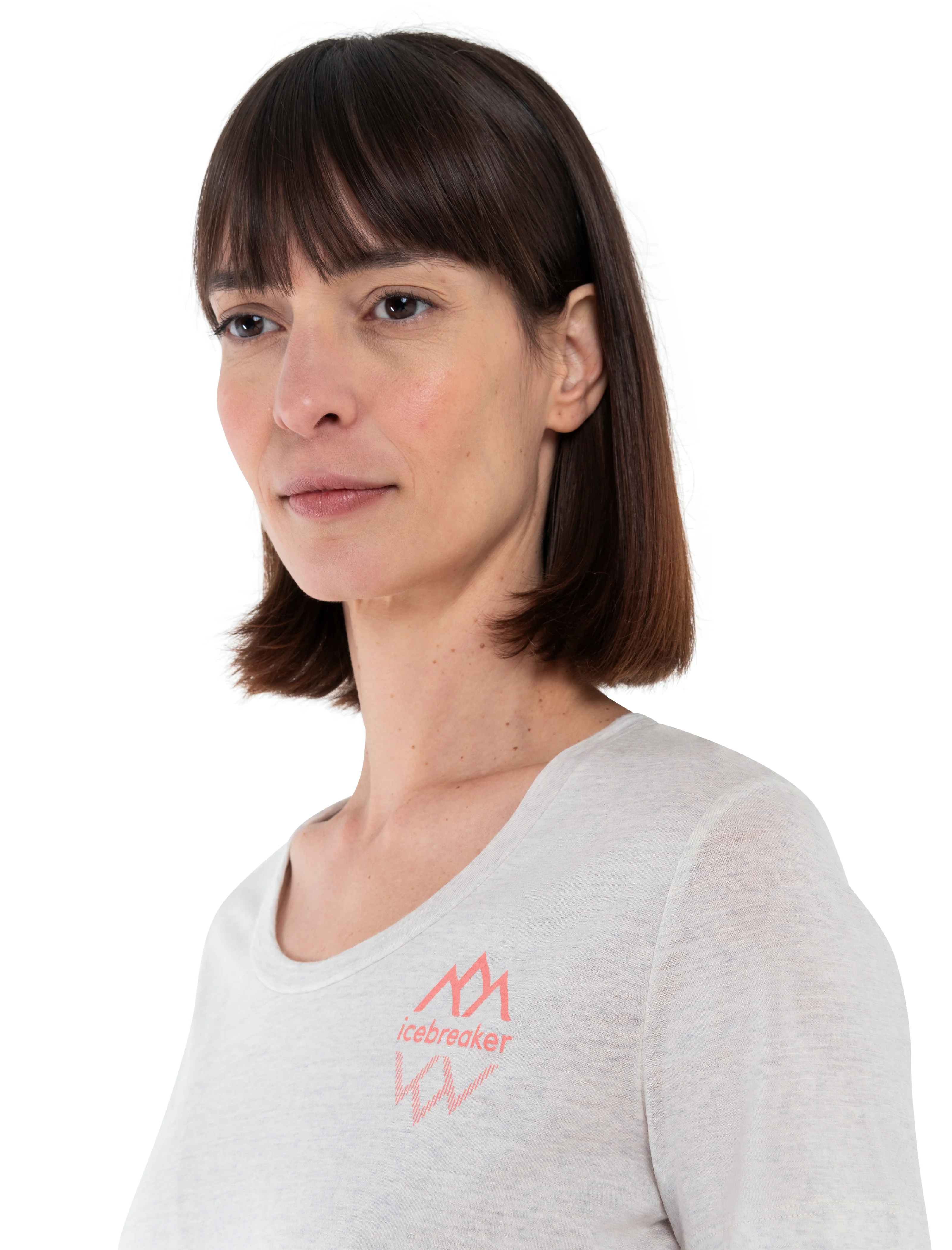 Women's Merino 150 Tech Lite Short Sleeve Scoop T-Shirt Icebreaker Logo Reflections - Image 5