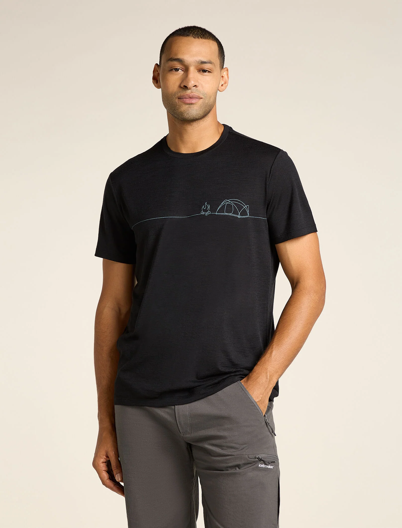 Men's Merino 150 Tech Lite Short Sleeve T-Shirt Single Line Camp - Image 5