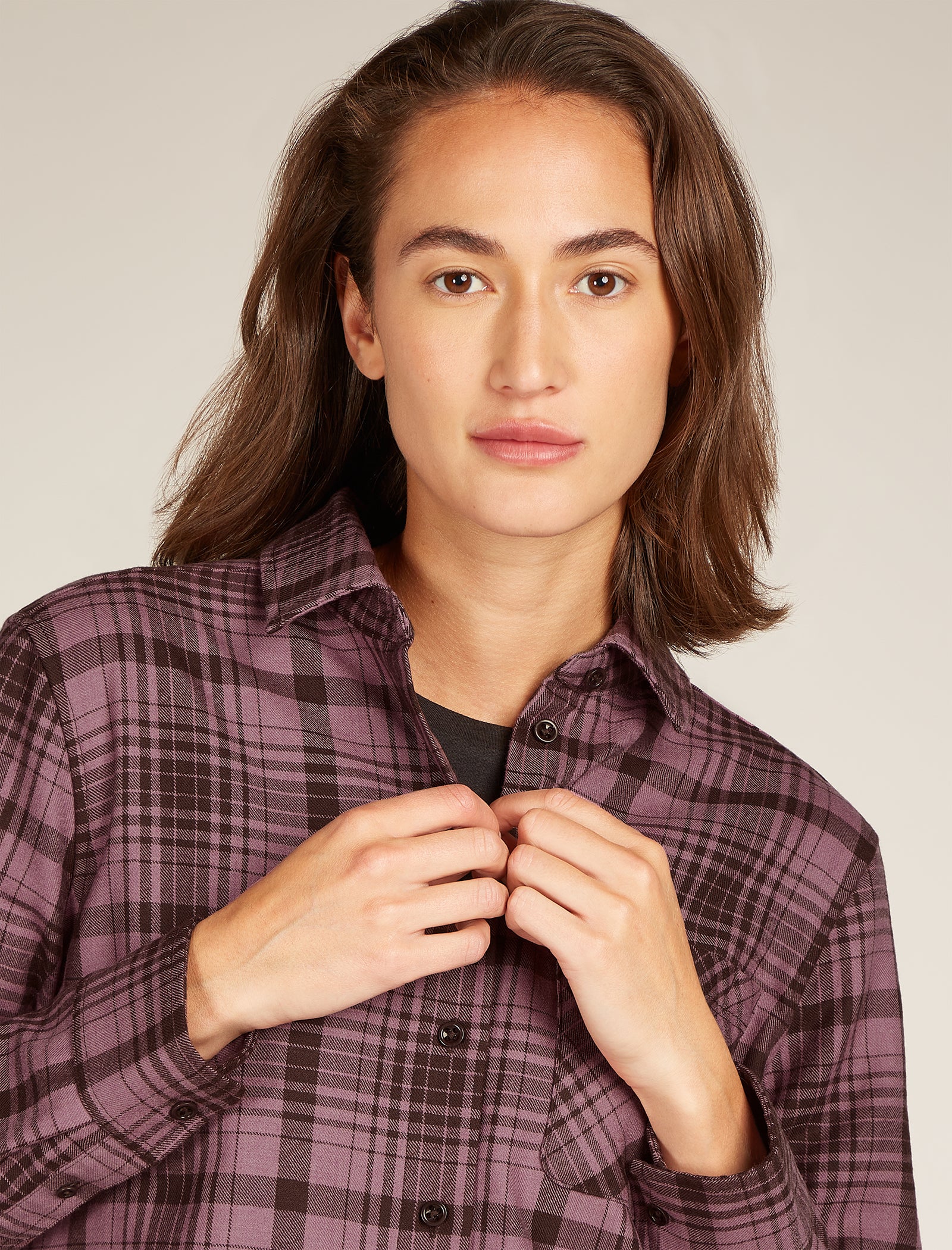 Women's Merino 200 Dawnder Long Sleeve Flannel Shirt Plaid - Image 6