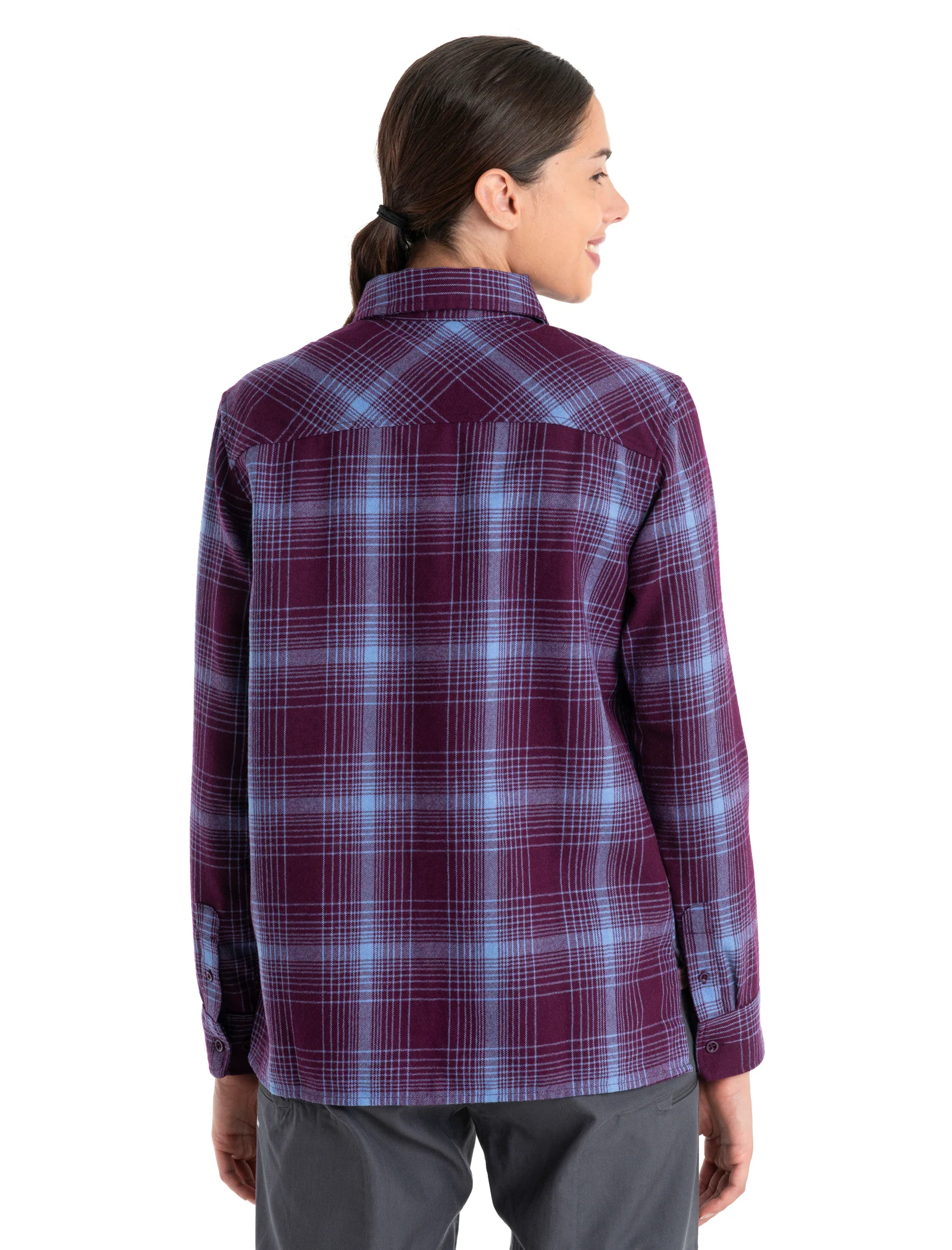 Women's Merino 200 Dawnder Long Sleeve Flannel Shirt Plaid - Image 2