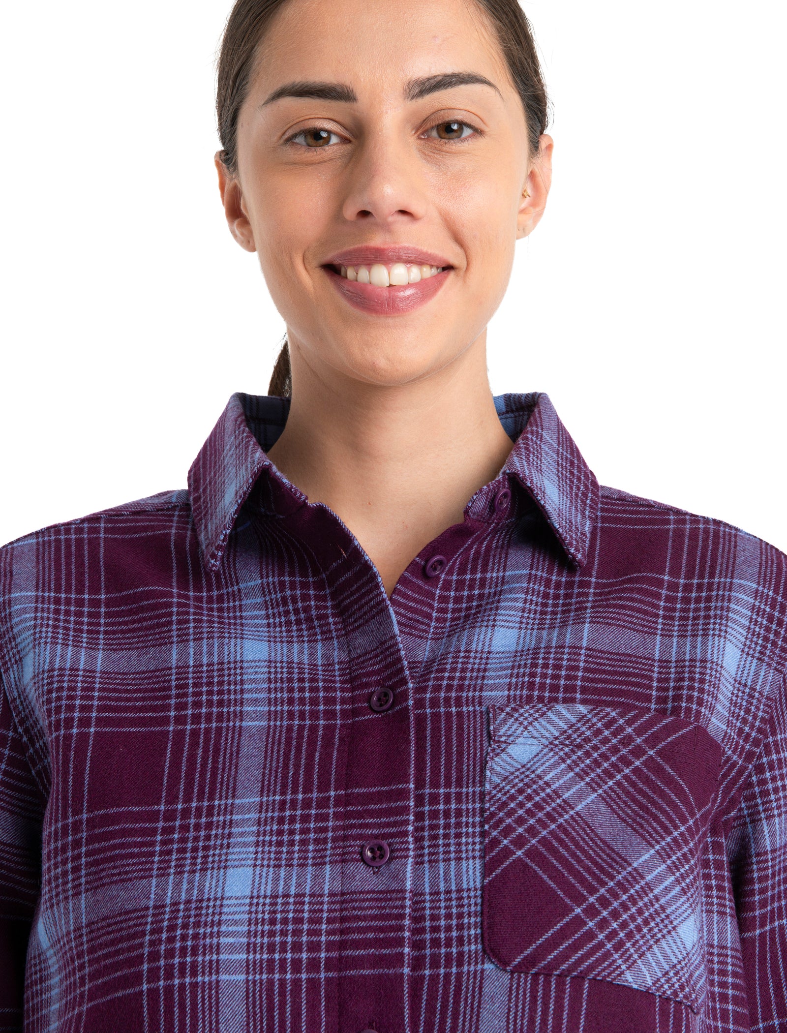 Women's Merino 200 Dawnder Long Sleeve Flannel Shirt Plaid - Image 4
