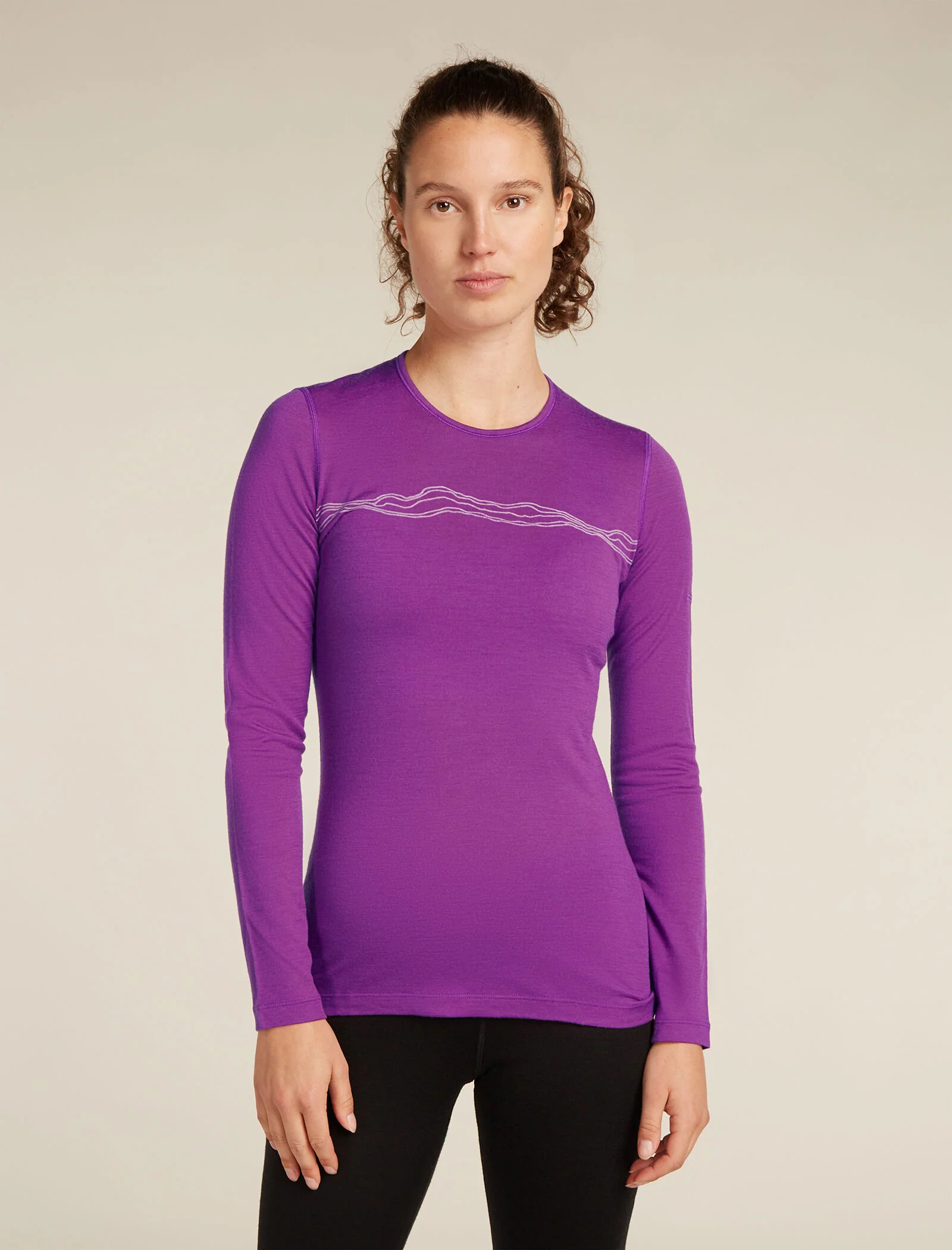 Women's Merino 200 Oasis Long Sleeve Crew Mountain Pulse Thermal Top