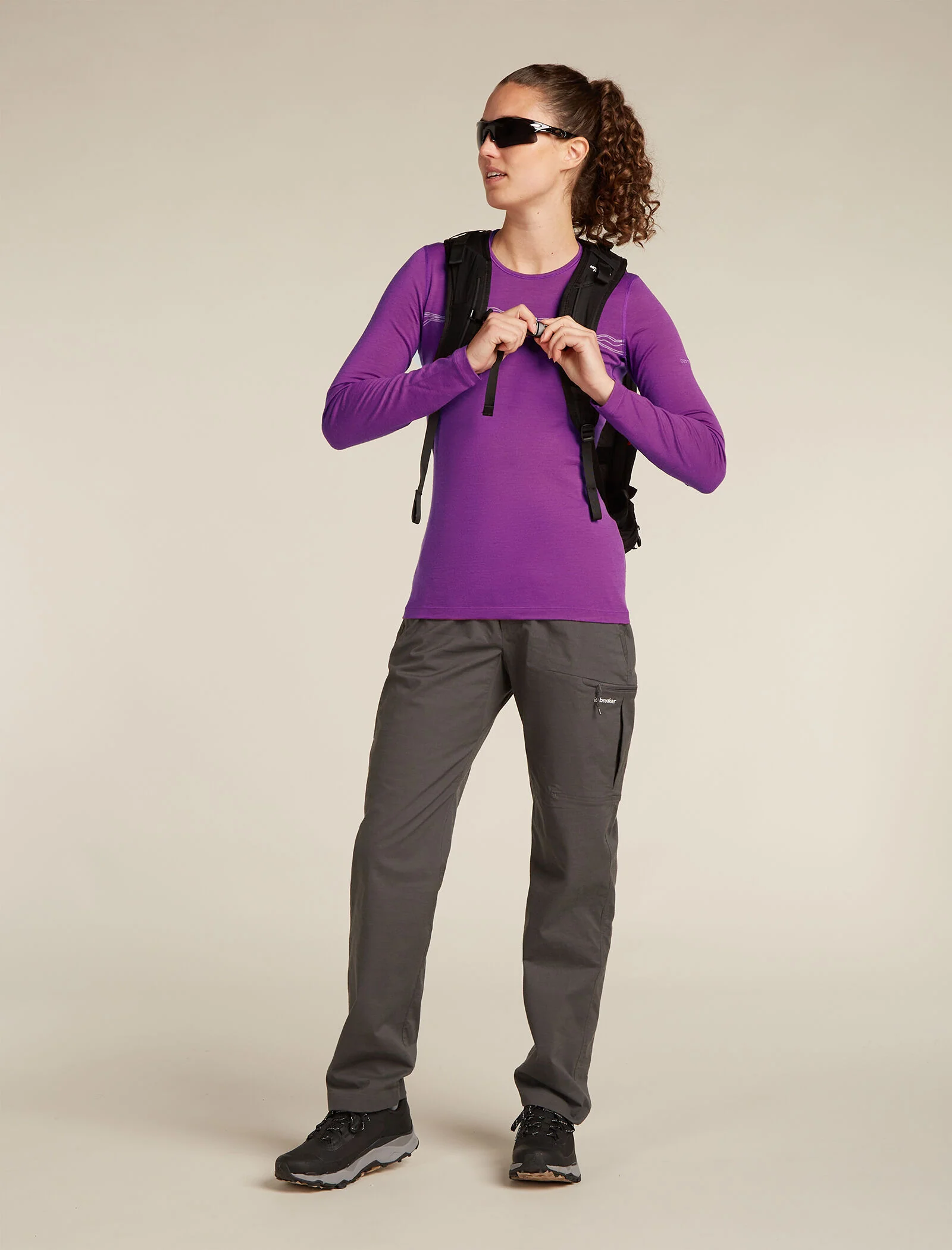 Women's Merino 200 Oasis Long Sleeve Crew Mountain Pulse Thermal Top - Image 4