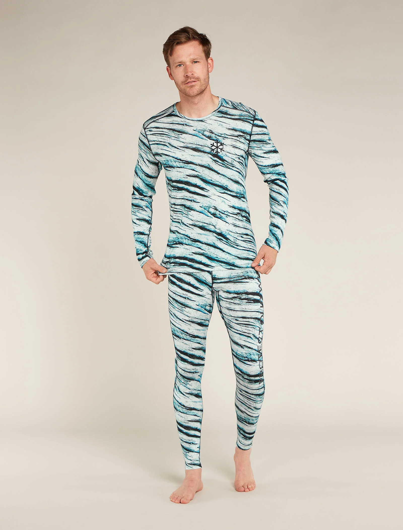 Men's Merino 200 Oasis Long Sleeve Crew Thermal Top Protect Our Winters AOP - Image 3