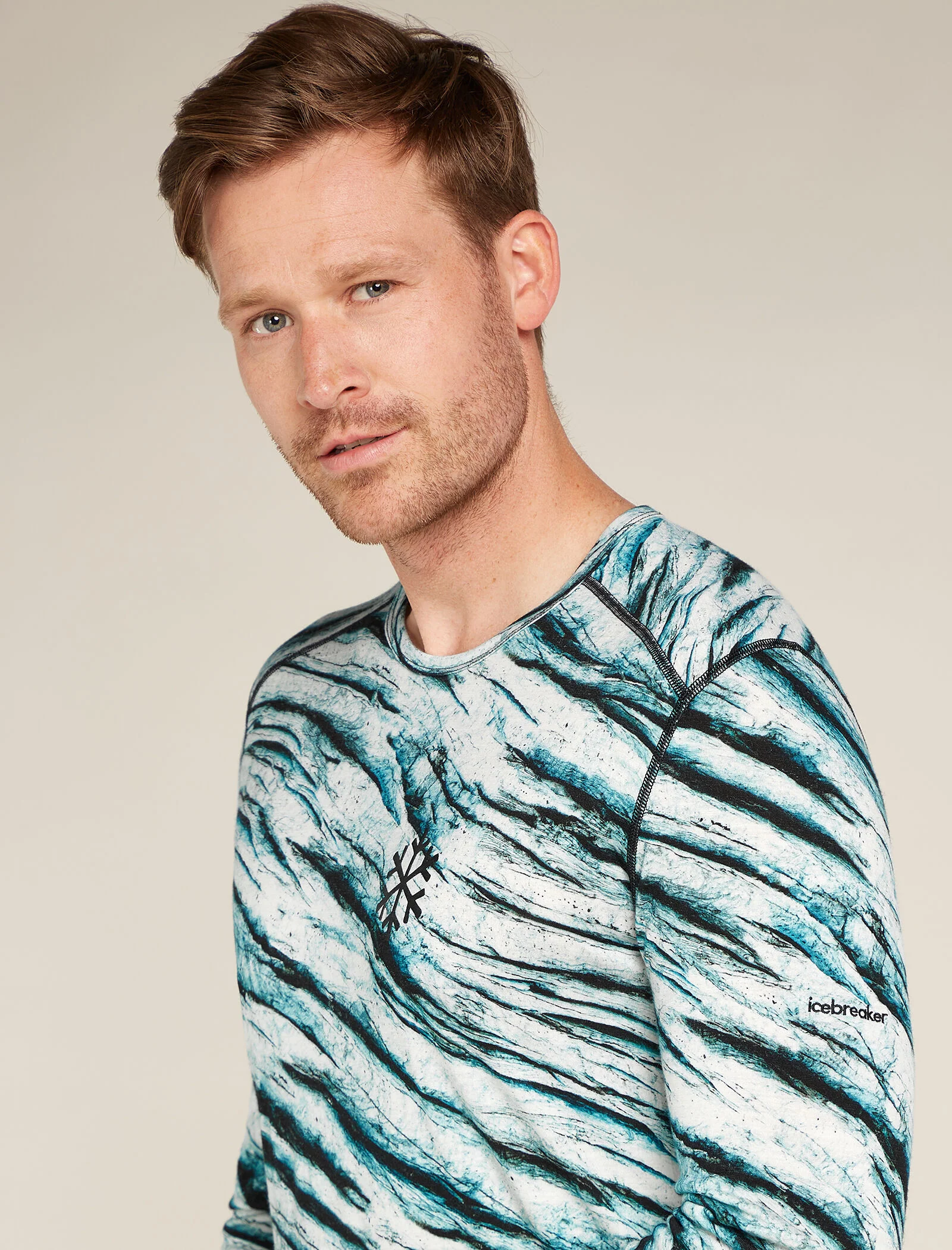 Men's Merino 200 Oasis Long Sleeve Crew Thermal Top Protect Our Winters AOP - Image 6