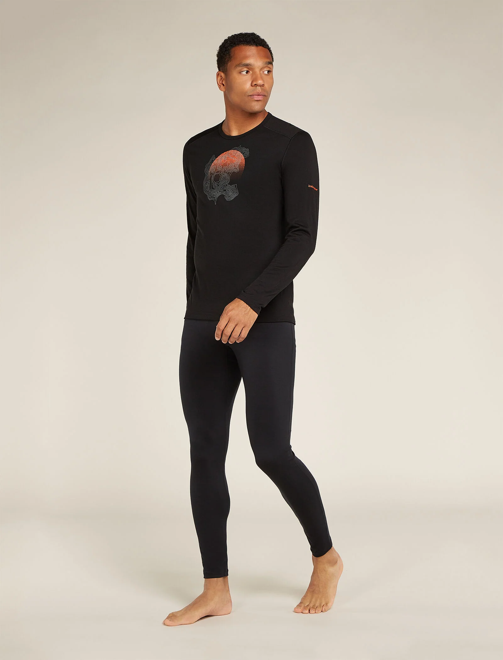 Men's Merino 200 Oasis Long Sleeve Crew Thermal Top Ruapehu Round - Image 3