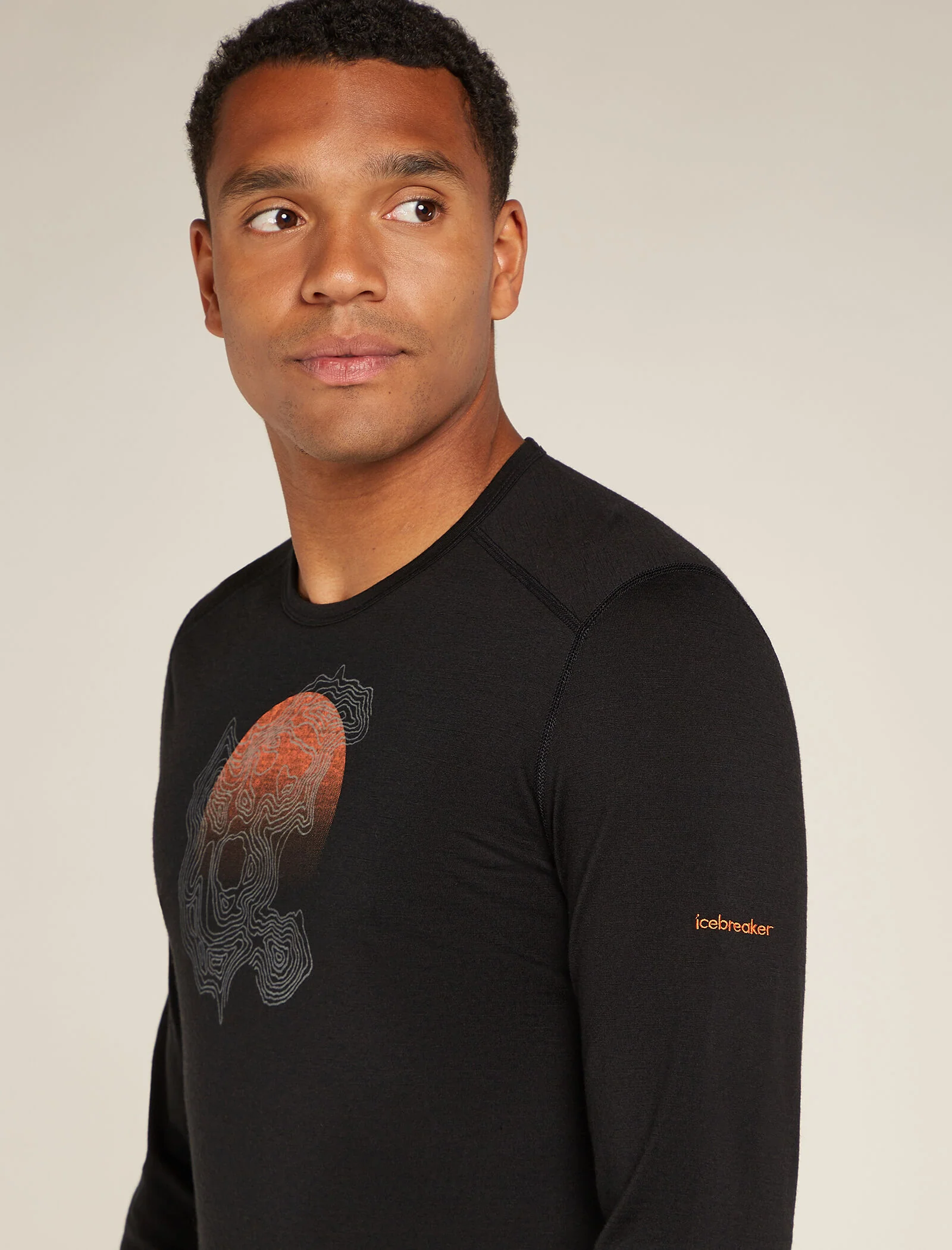 Men's Merino 200 Oasis Long Sleeve Crew Thermal Top Ruapehu Round - Image 5