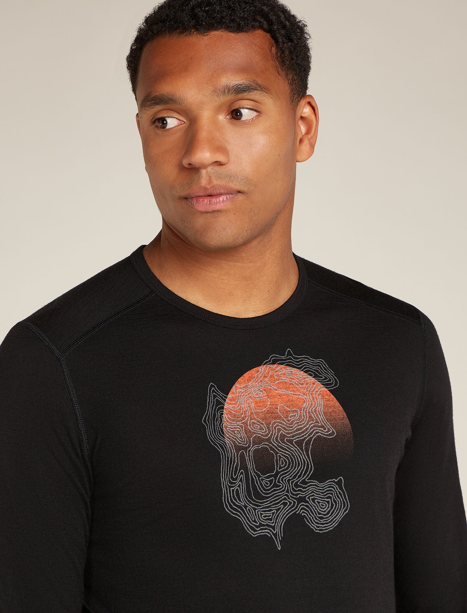 Men's Merino 200 Oasis Long Sleeve Crew Thermal Top Ruapehu Round - Image 6