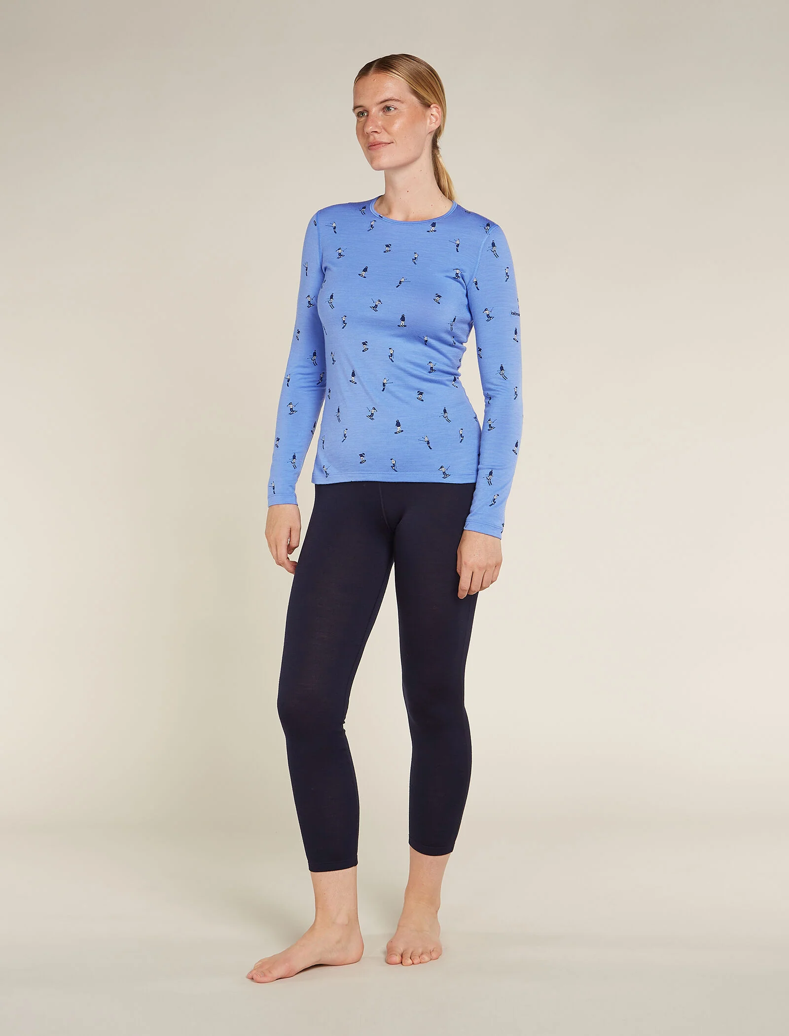 Women's Merino 200 Oasis Long Sleeve Crew Thermal Top Snow Day - Image 3