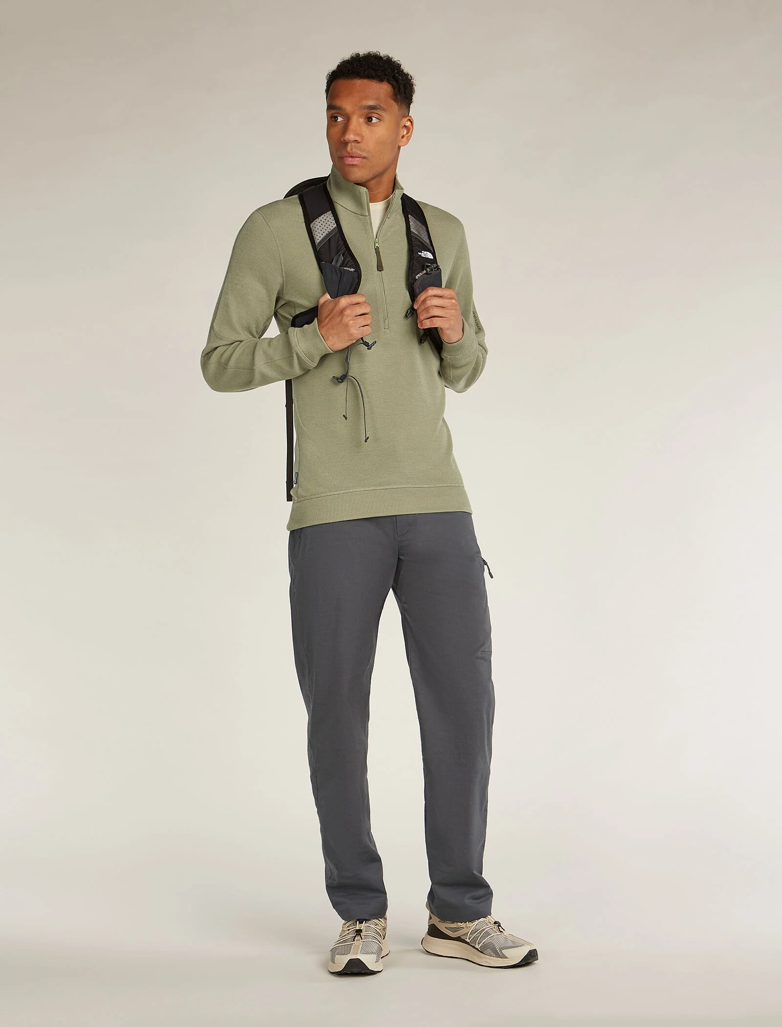 Men's Merino 260 Waffle Knit Wander Long Sleeve Half Zip - Image 4