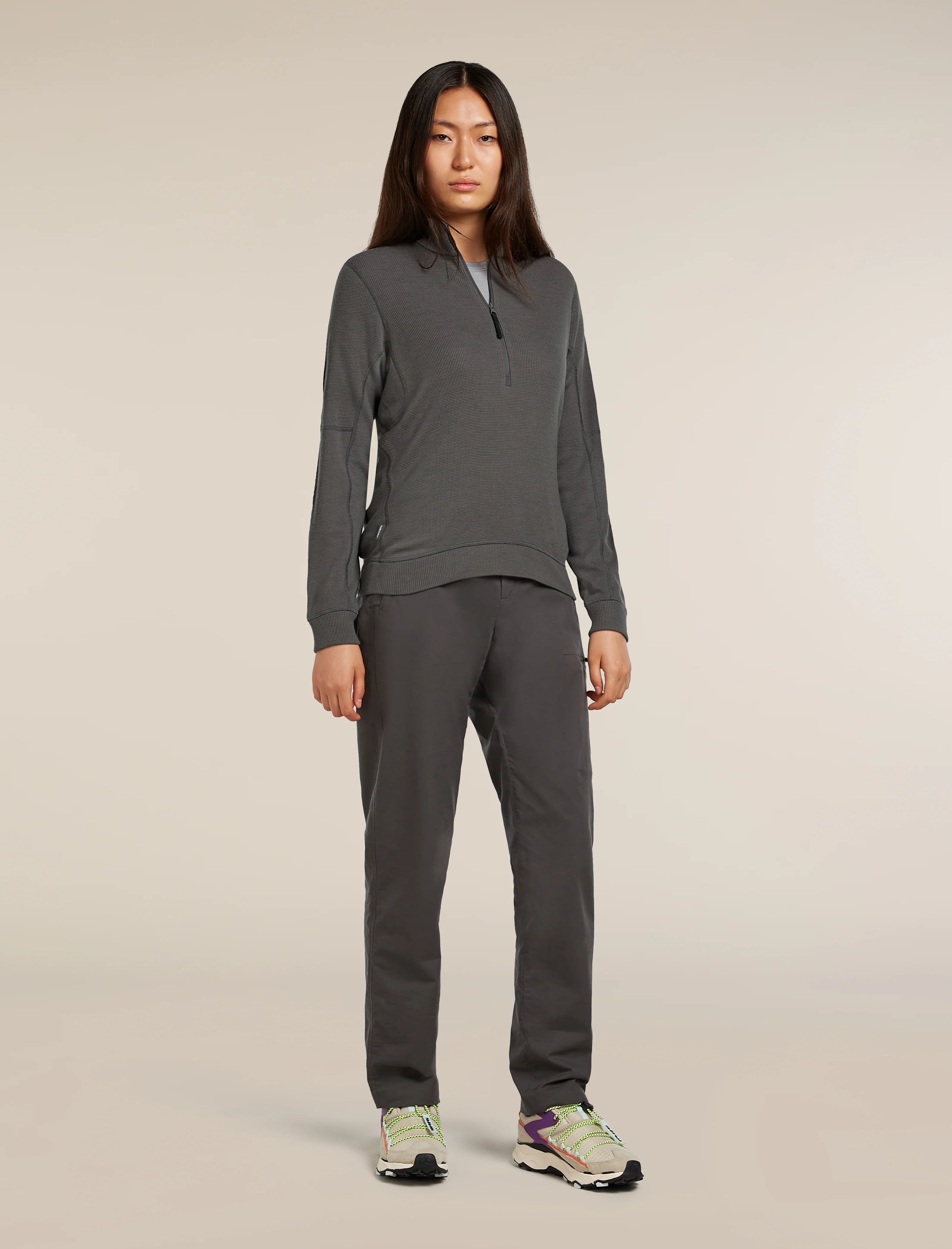 260 Waffle Knit Wander Half Zip Thermal Top - Image 3