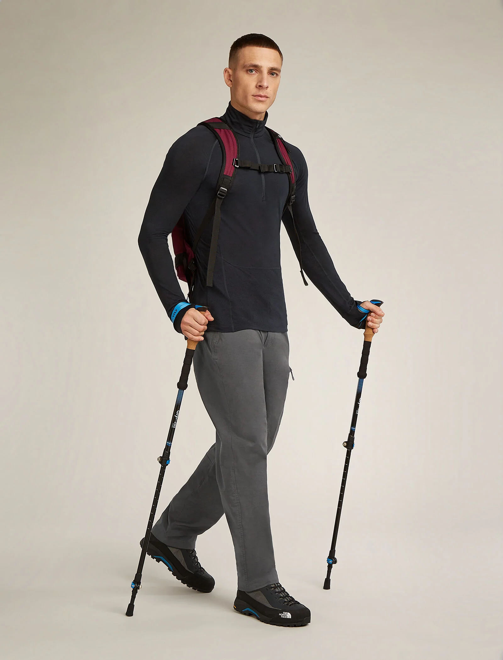 Men's Merino Blend 125 ZoneKnit™ Long Sleeve Half Zip Thermal Top - Image 4