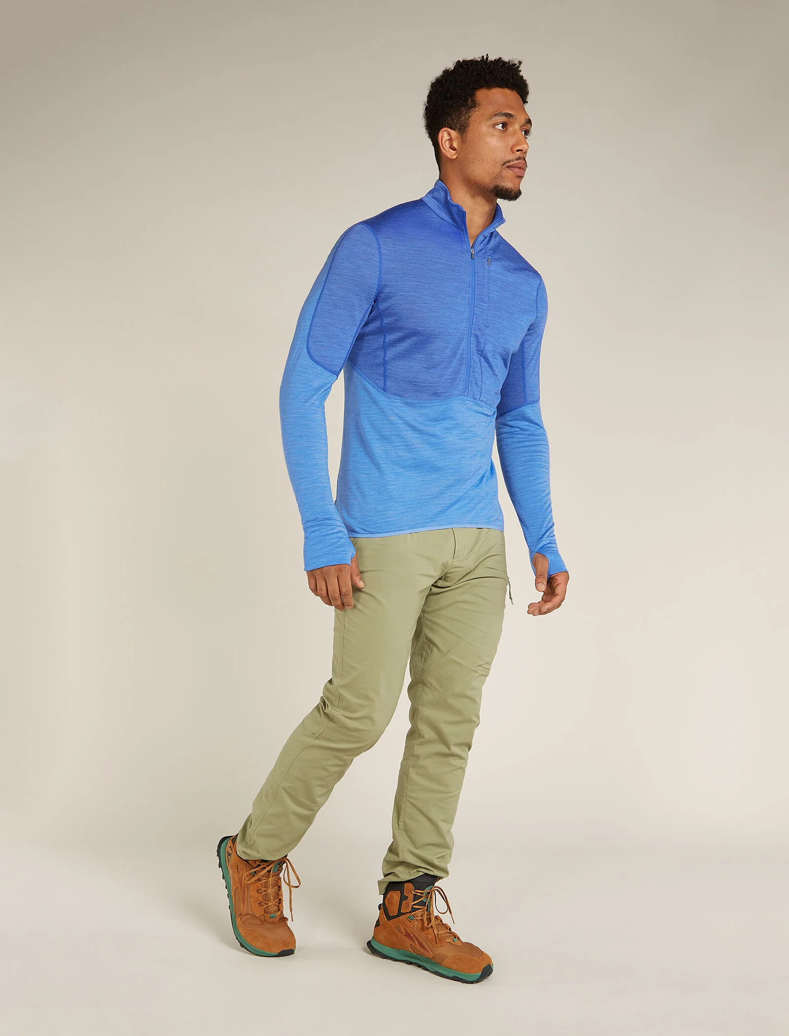 Men's Merino Blend 200 Realfleece™ Descender Long Sleeve Half Zip Top - Image 3
