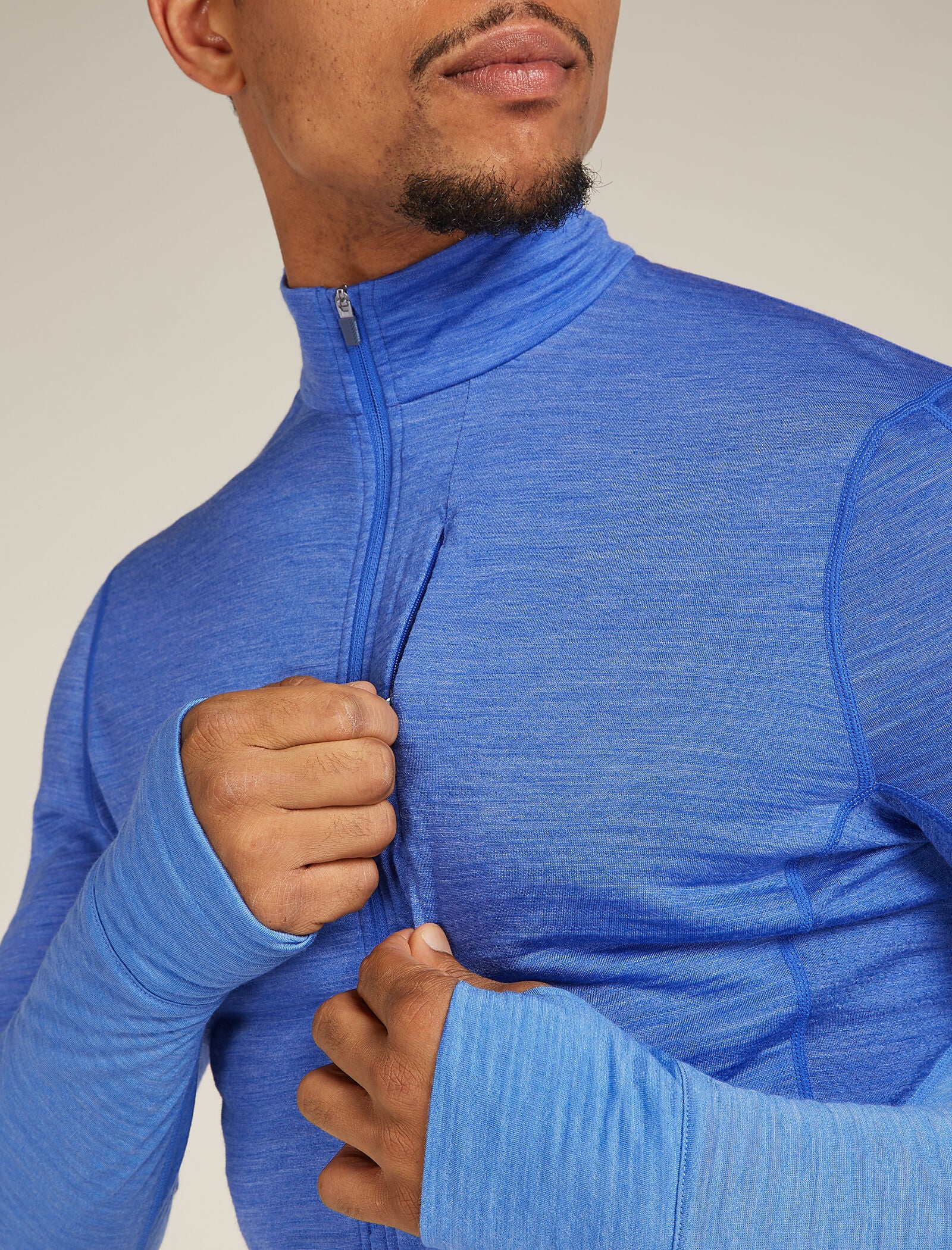 Men's Merino Blend 200 Realfleece™ Descender Long Sleeve Half Zip Top - Image 9