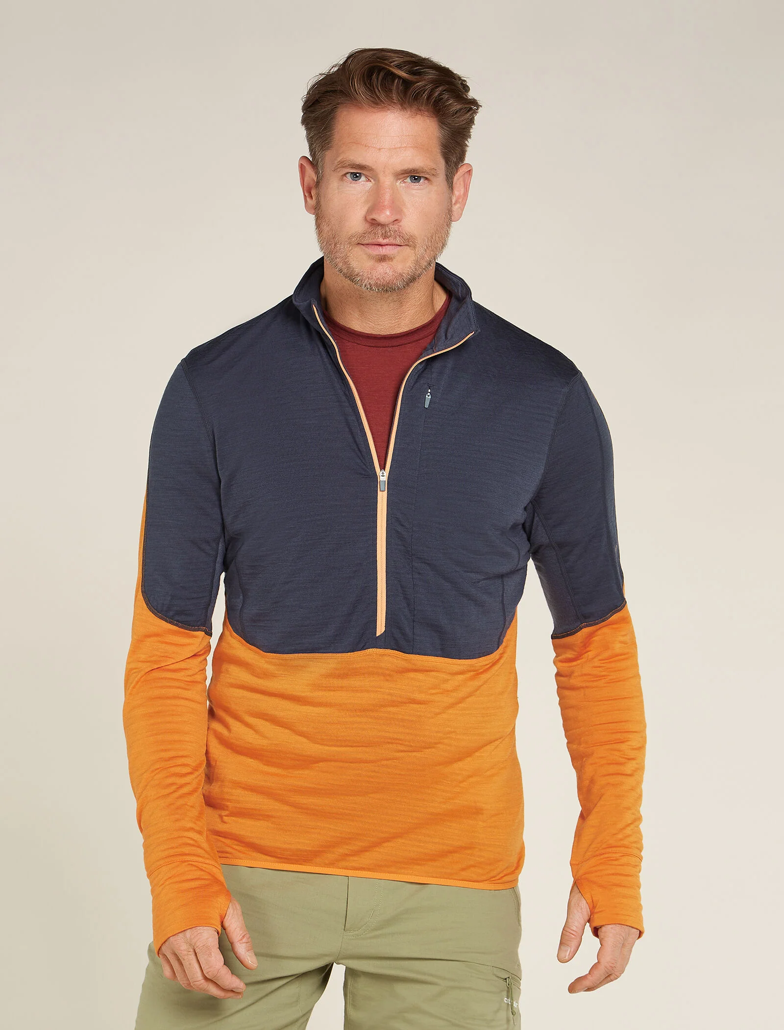 Men's Merino Blend 200 Realfleece™ Descender Long Sleeve Half Zip Top