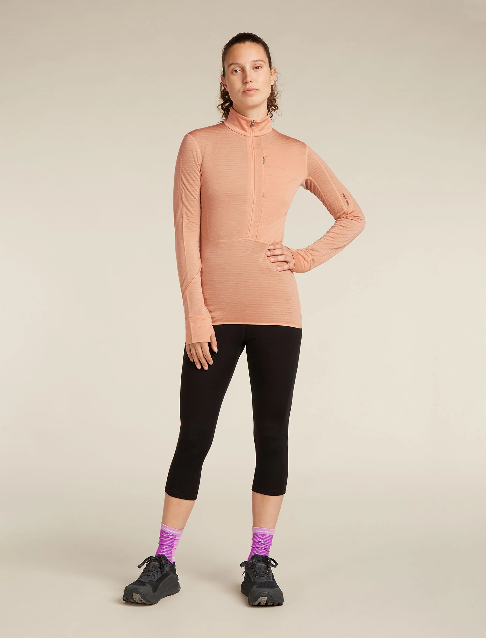 Women's Merino Blend 200 Realfleece™ Descender Long Sleeve Half Zip Top - Image 3