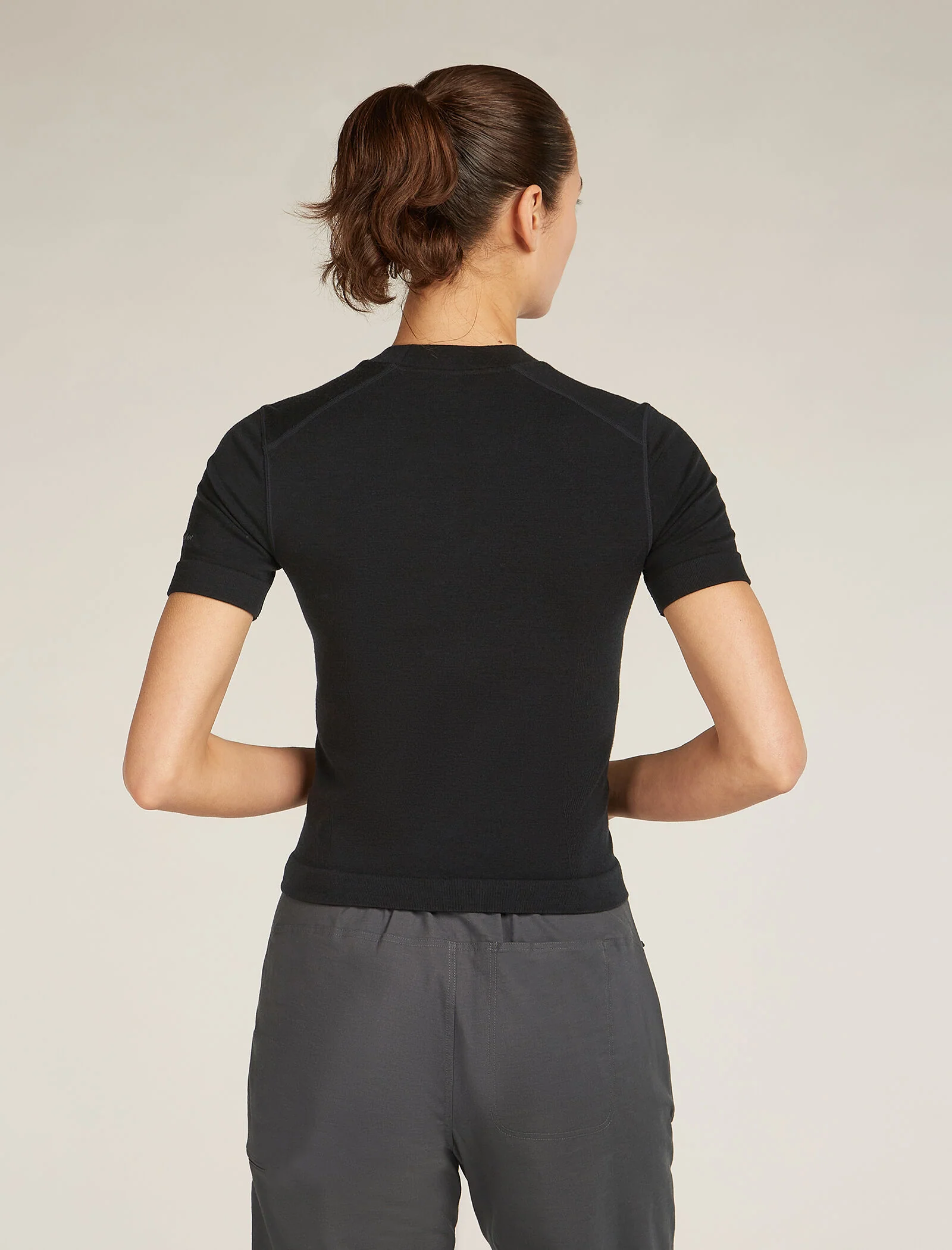Women's Merino Blend 260 Seamless Rib Short Sleeve Mock Neck Thermal Top - Image 2