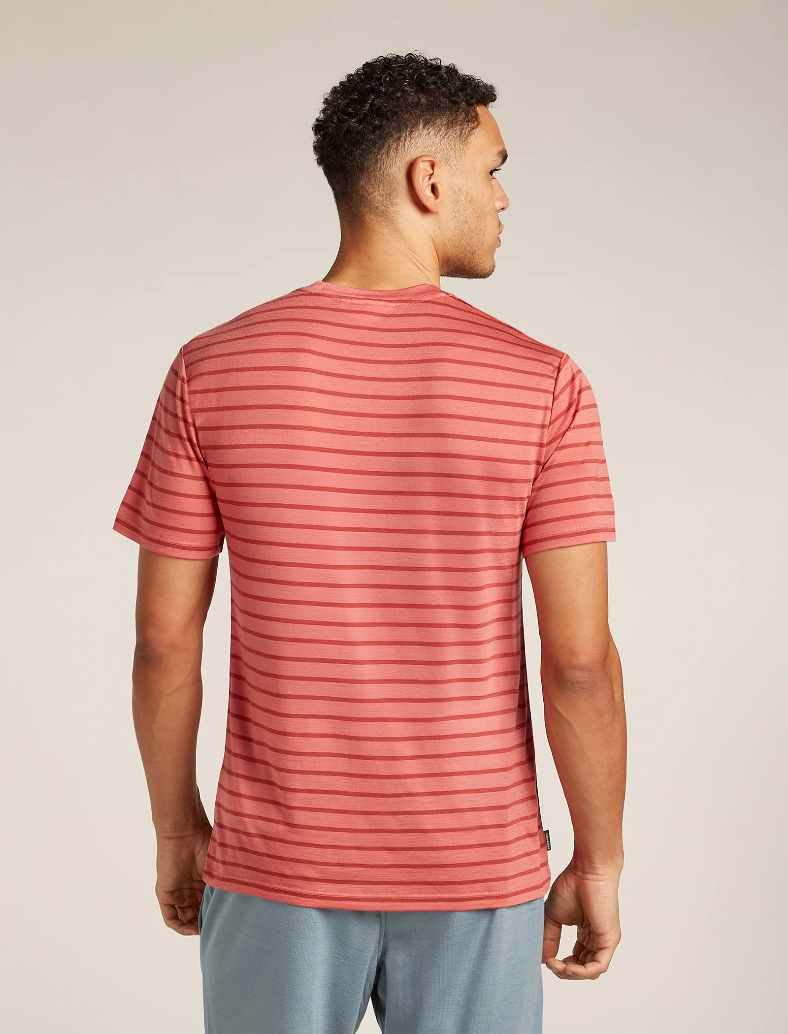 Men's Merino Blend Drayden Short Sleeve T-Shirt Stripe - Image 2