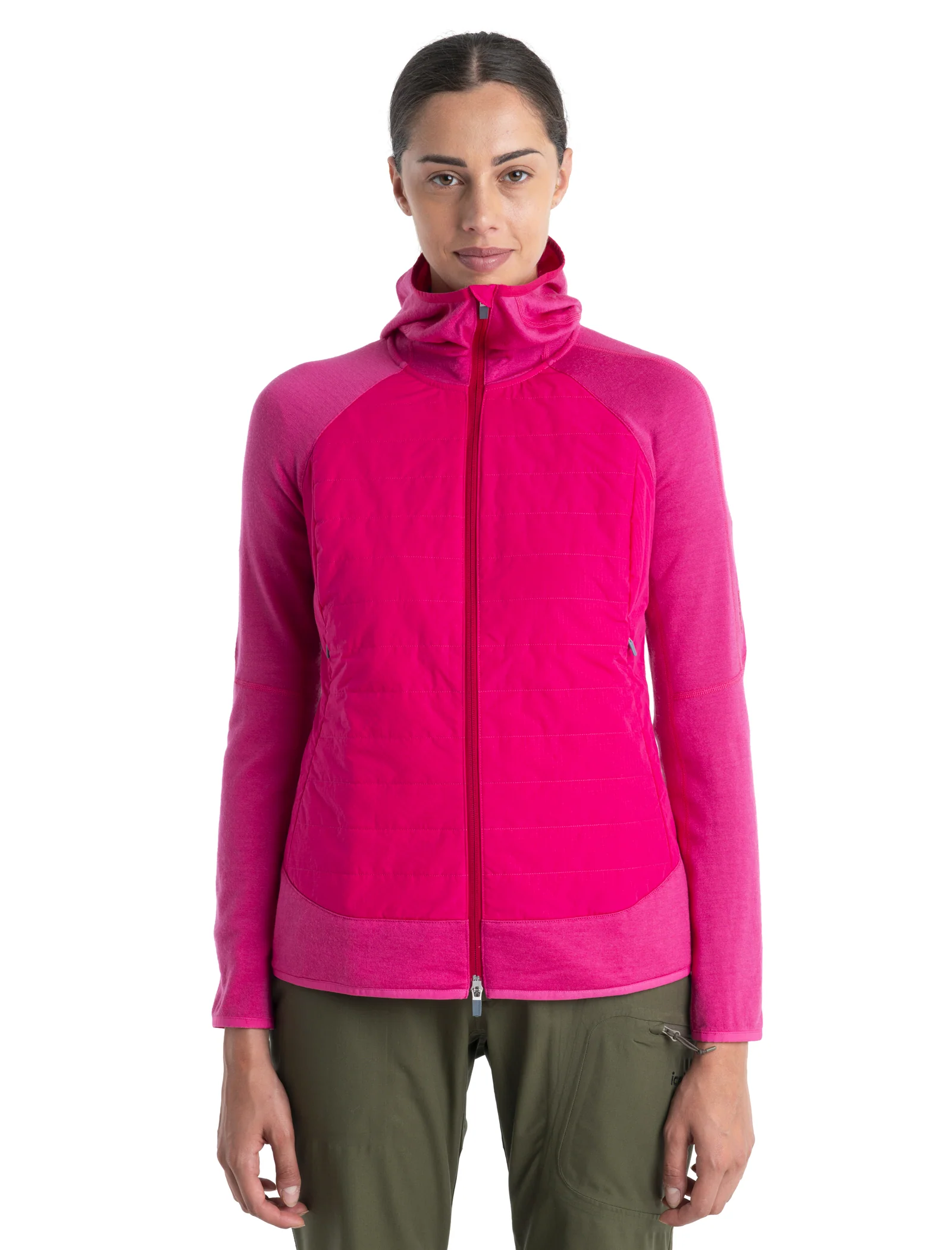 Women's Merino Blend Quantum Hybrid Long Sleeve Zip Hoodie