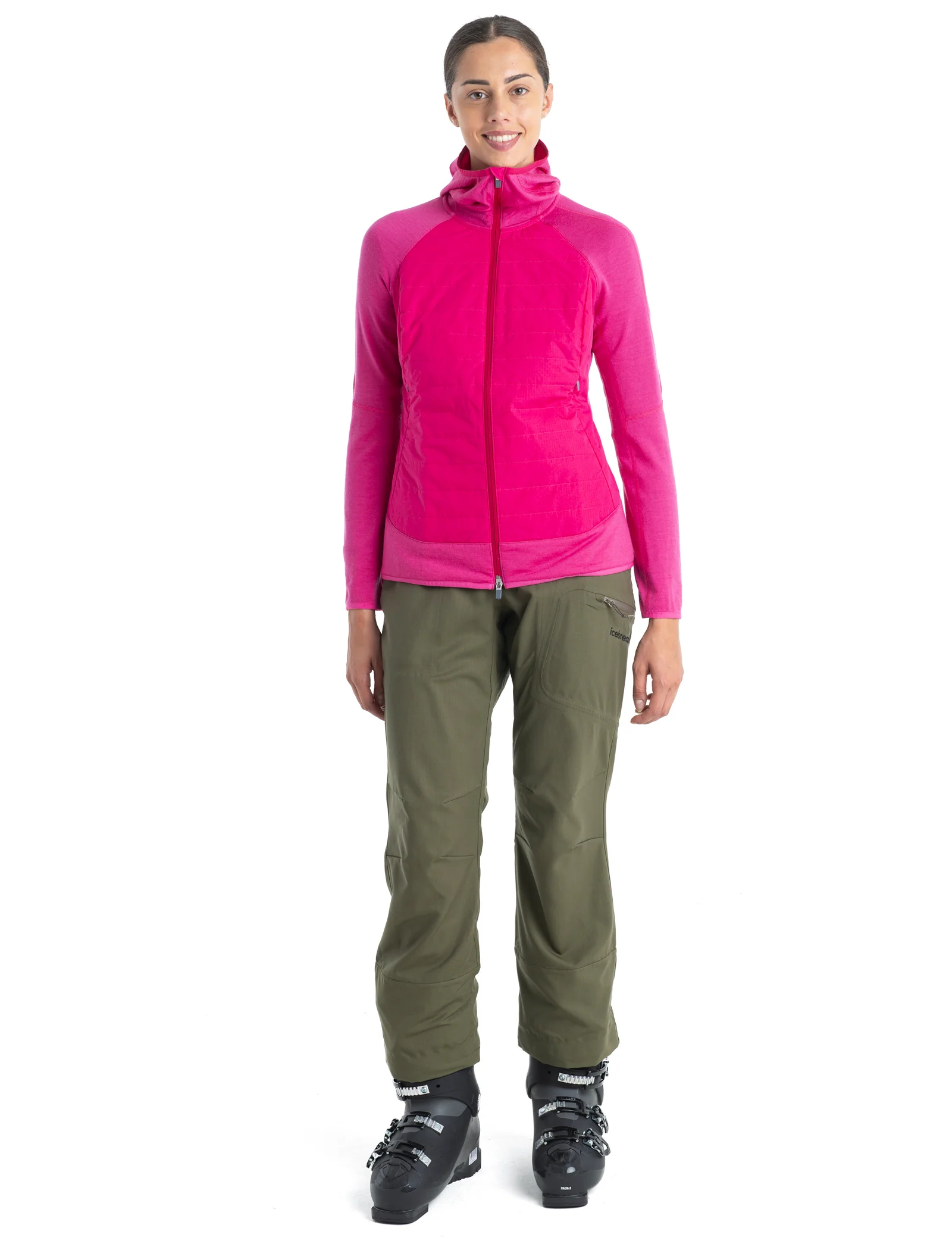 Women's Merino Blend Quantum Hybrid Long Sleeve Zip Hoodie - Image 3