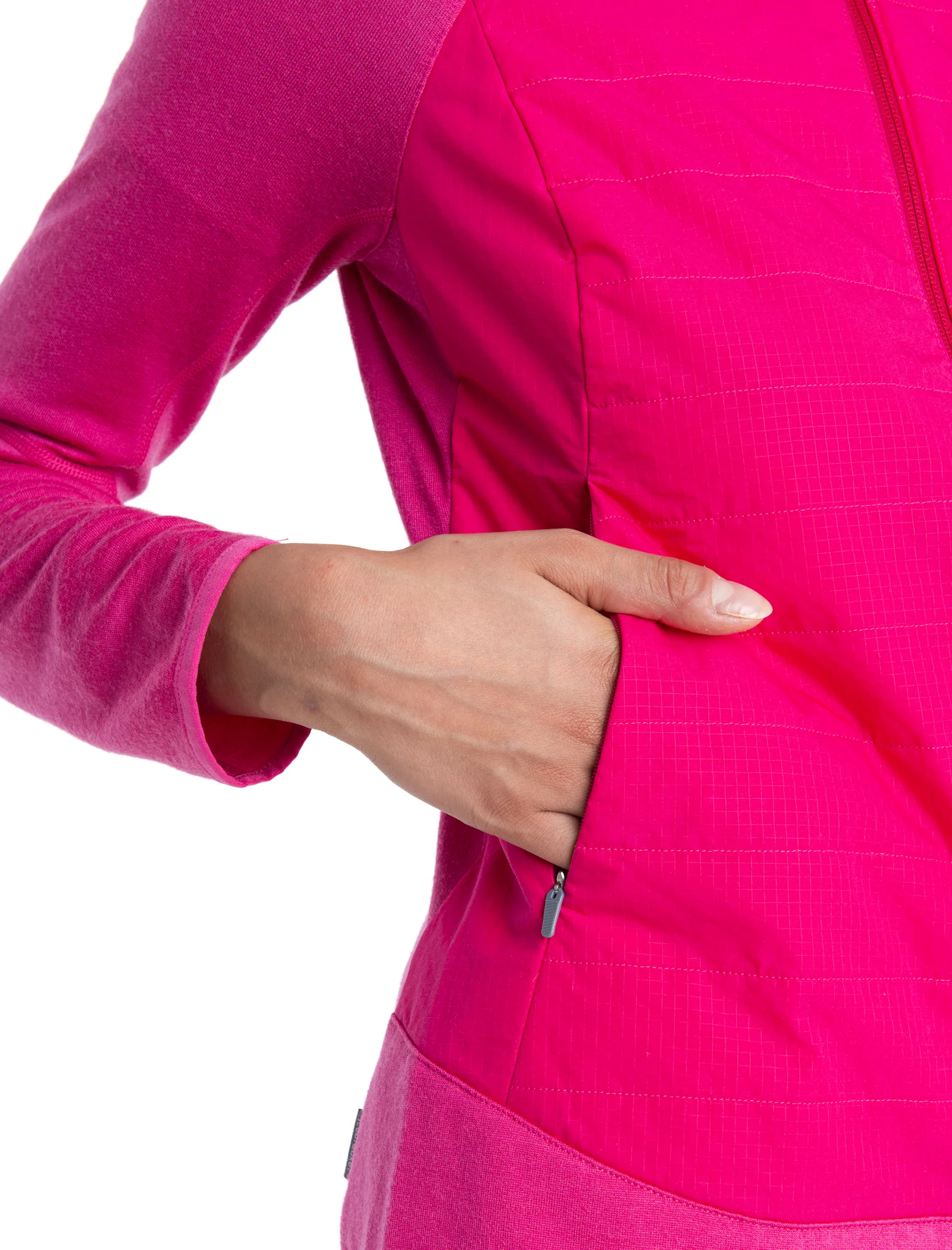 Women's Merino Blend Quantum Hybrid Long Sleeve Zip Hoodie - Image 6
