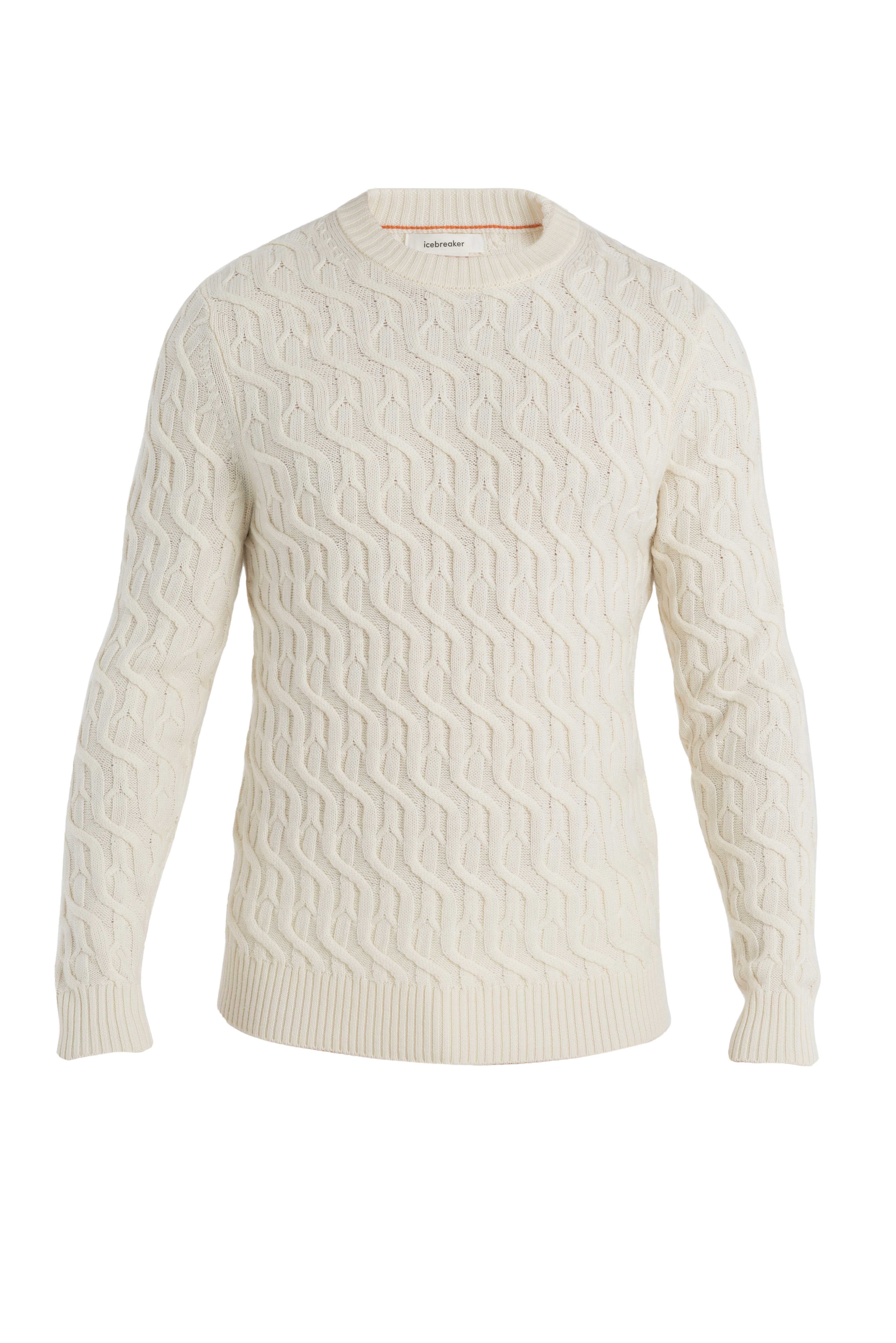 Men's Merino Cable Knit Crew Sweater - Image 4