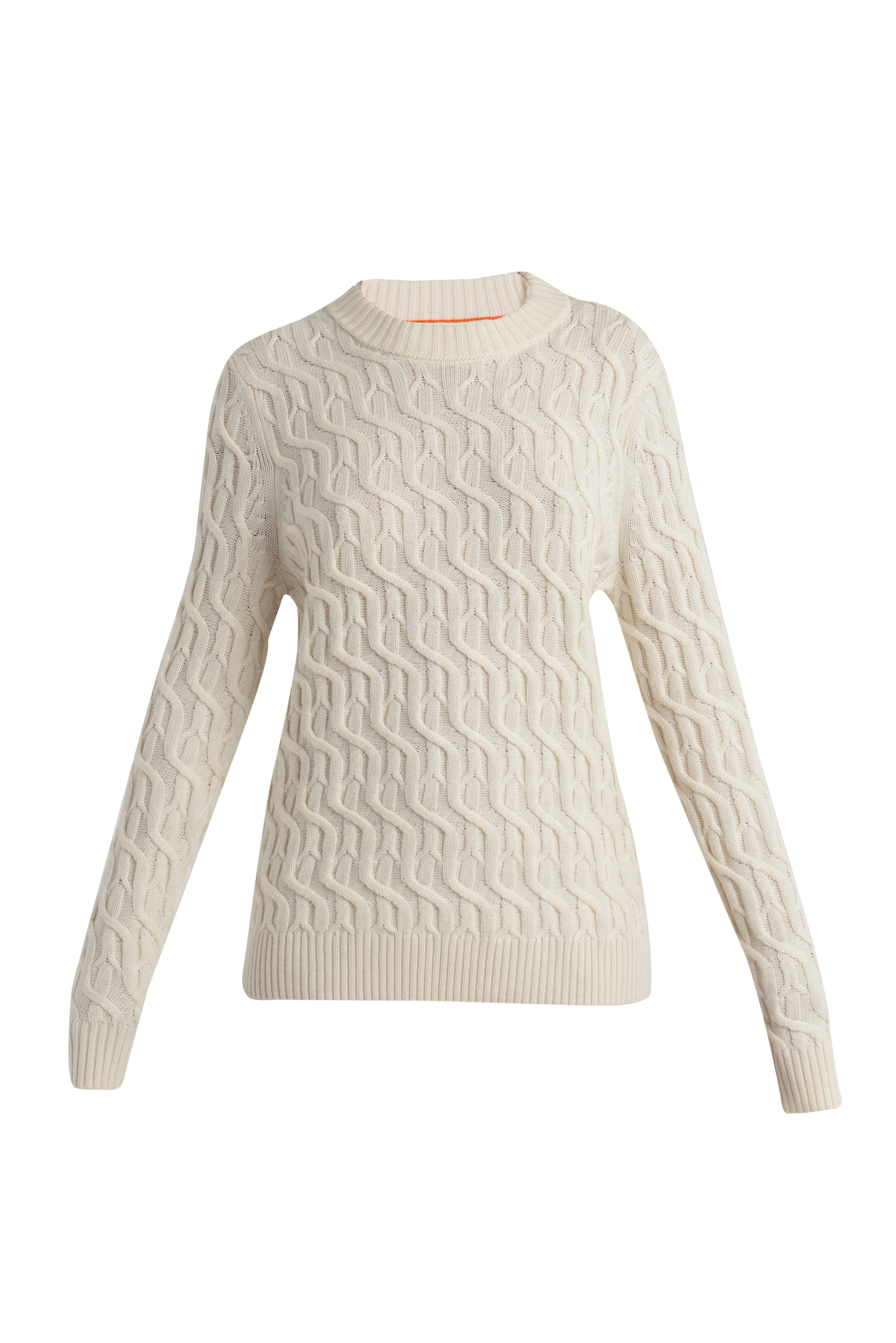 Women's Merino Cable Knit Crew Sweater - Image 6