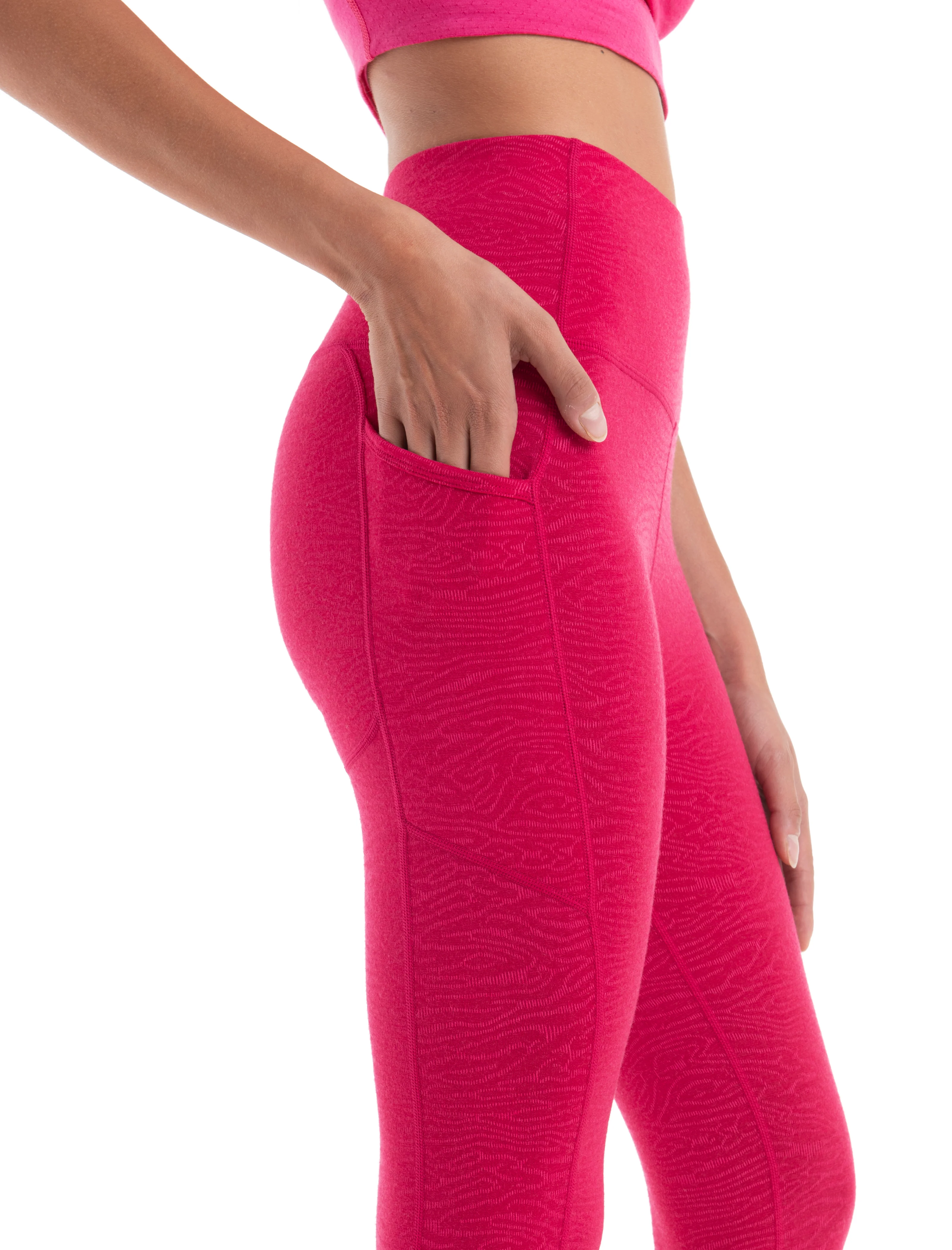 Women's Merino Fastray High Rise Tights IB Topo Lines - Image 4
