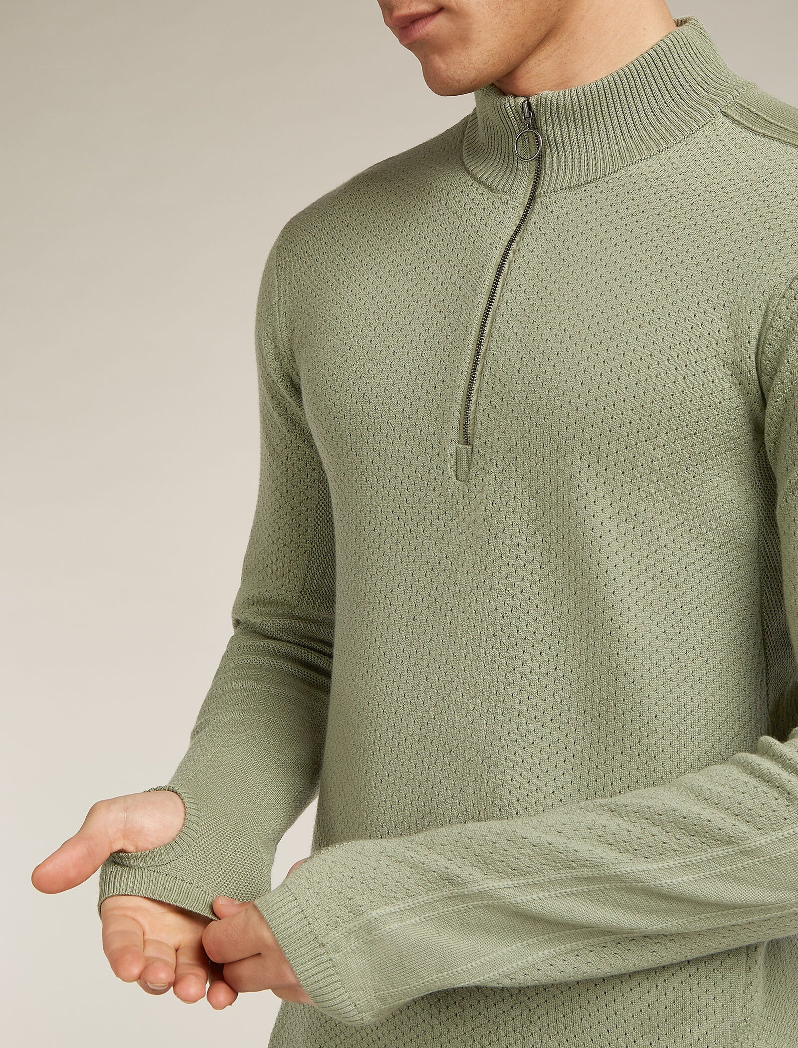 Men's Merino icebreaker Anniversary Original Long Sleeve Half Zip Top - Image 5