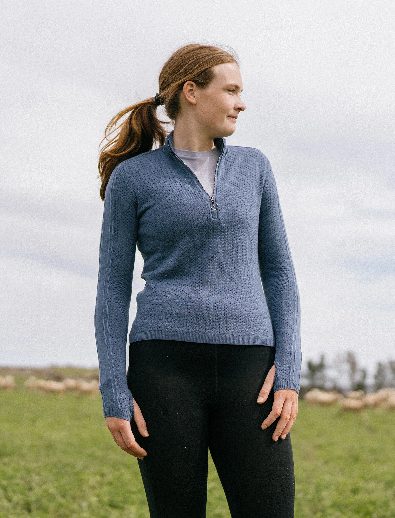 Women's Merino icebreaker Anniversary Original Long Sleeve Half Zip Top - Image 5
