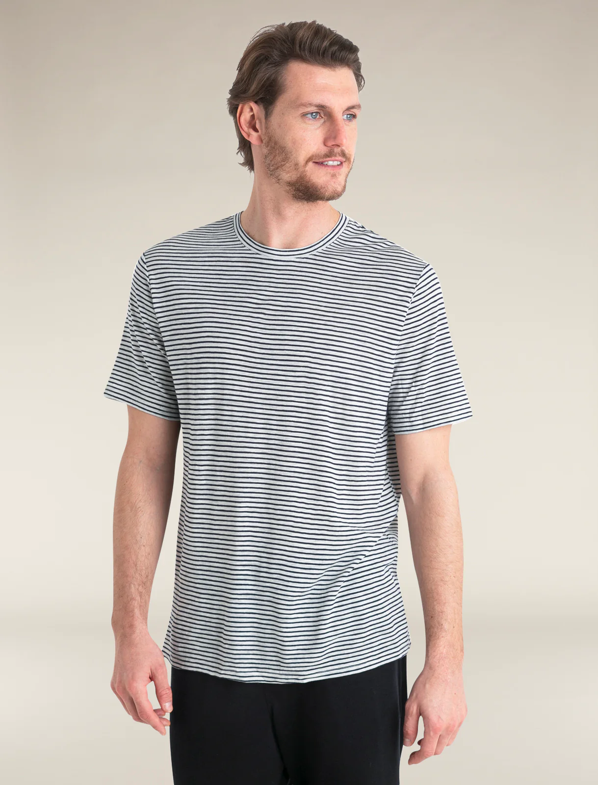 Men's Merino Linen T-Shirt Stripe
