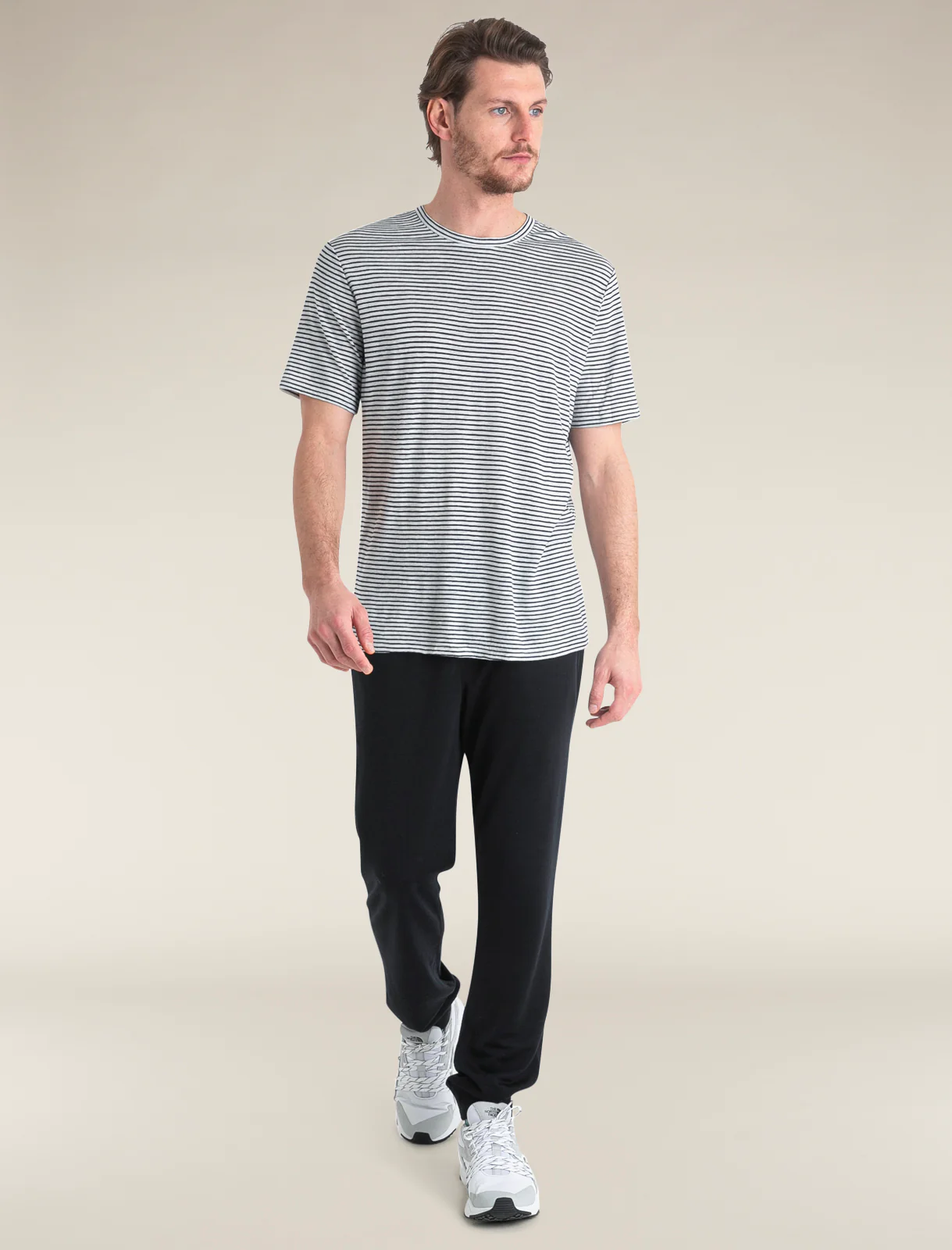 Men's Merino Linen T-Shirt Stripe - Image 3