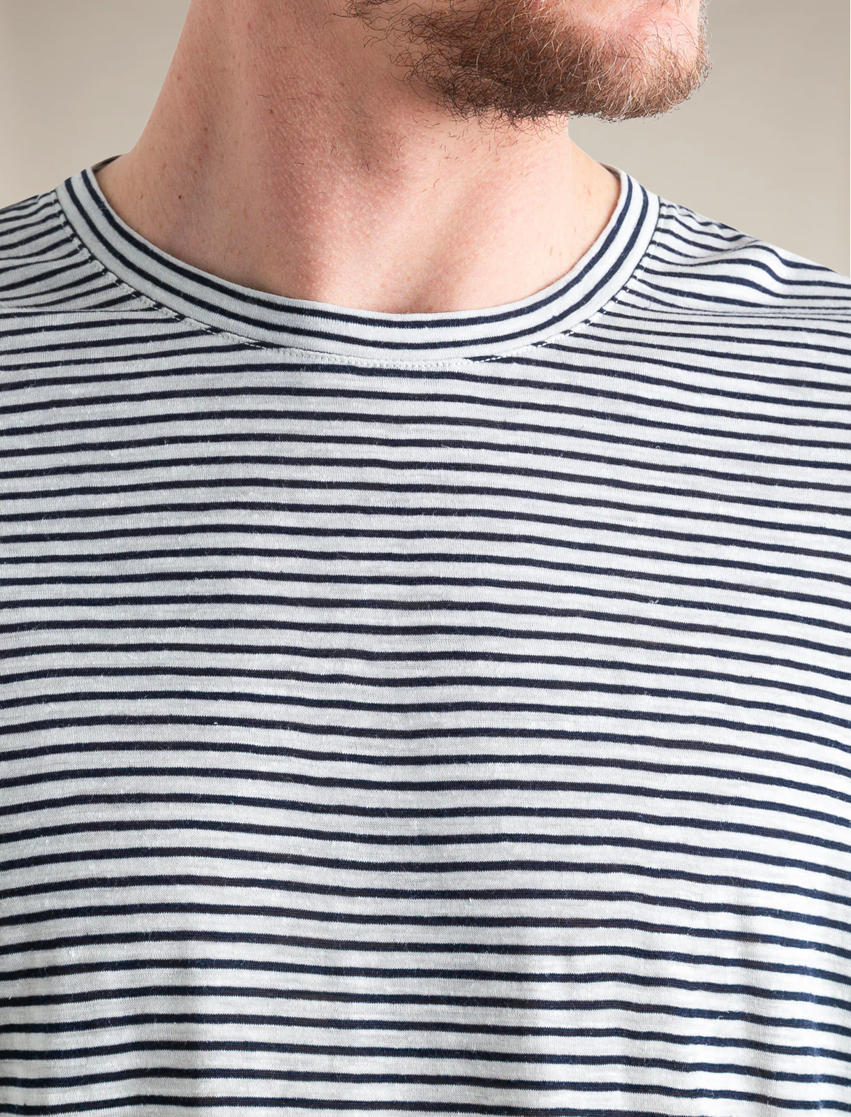 Men's Merino Linen T-Shirt Stripe - Image 5