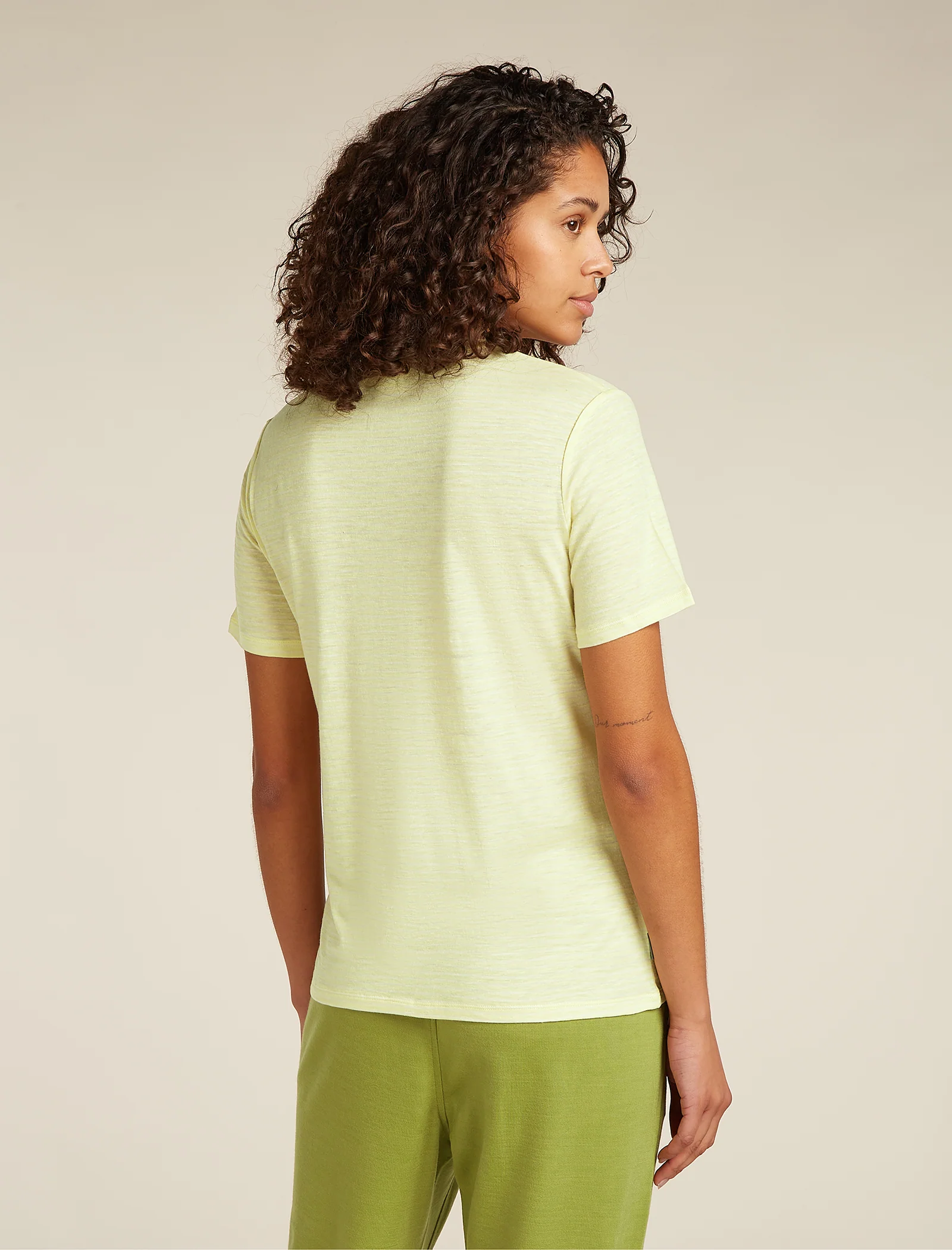 Women's Merino Linen T-Shirt Stripe - Image 2