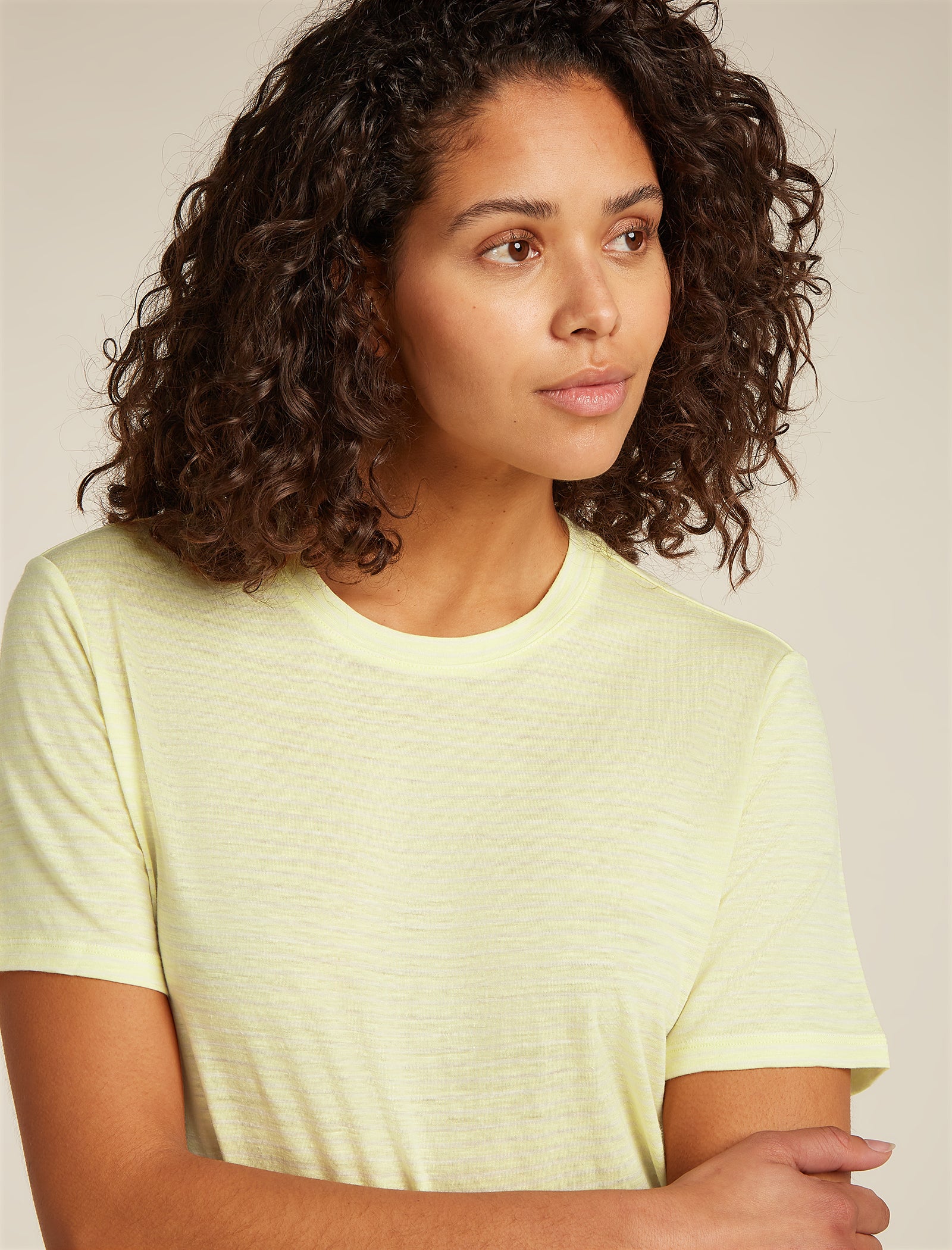 Women's Merino Linen T-Shirt Stripe - Image 5