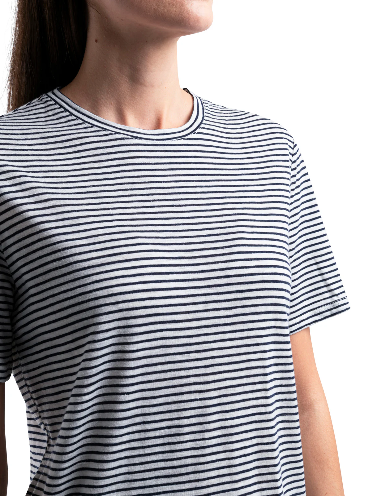 Women's Merino Linen T-Shirt Stripe - Image 5